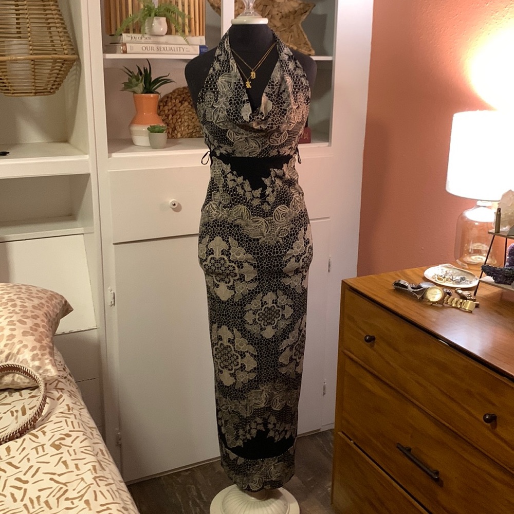 90s vintage bias cut slip dress halter dress